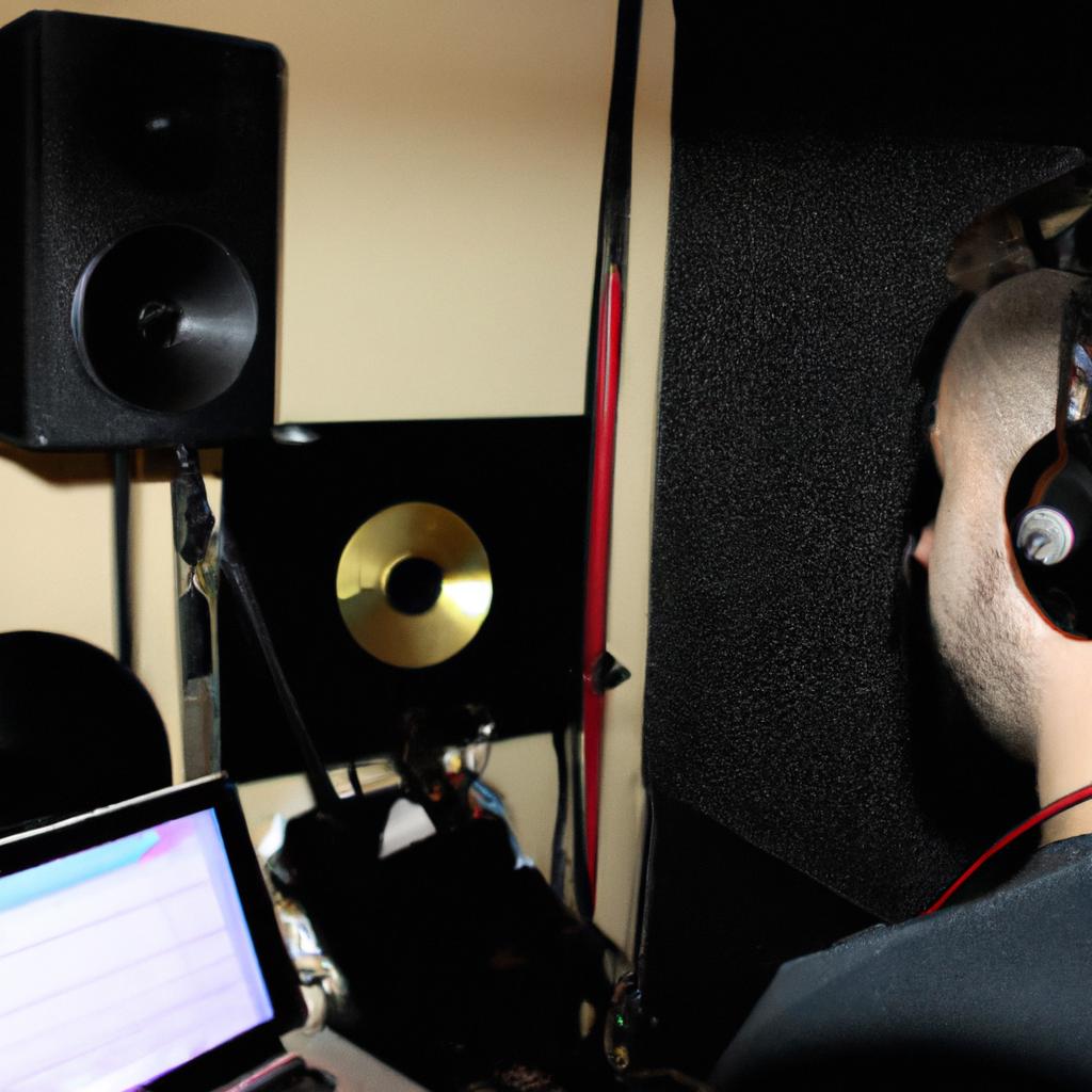 Person working in recording studio